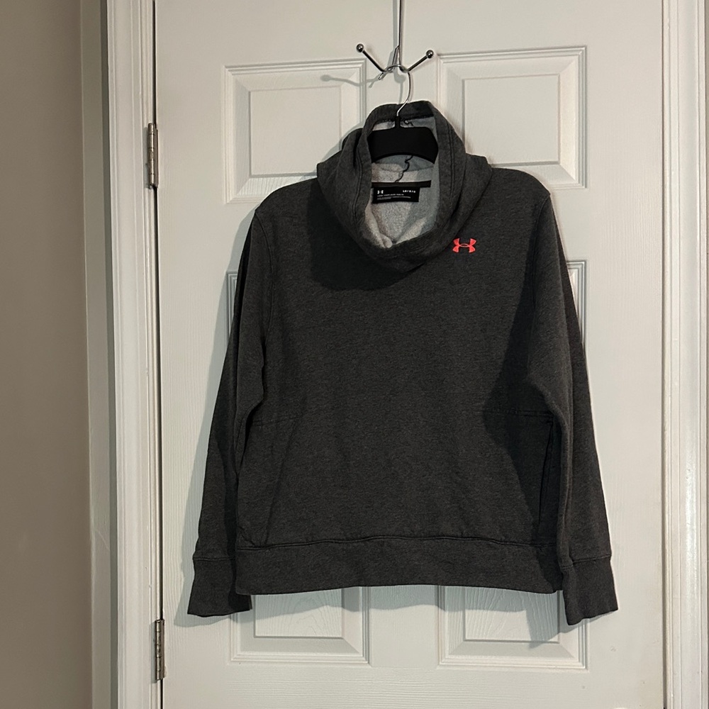 Under Armour Charcoal Sweatshirt with Pink Emblem